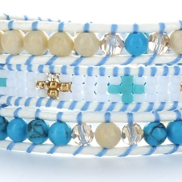 New Handmade Natural Stones 3 Wraps Bracelet - Picture 2 of 5